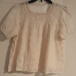 New  Cream Lace Women's Top